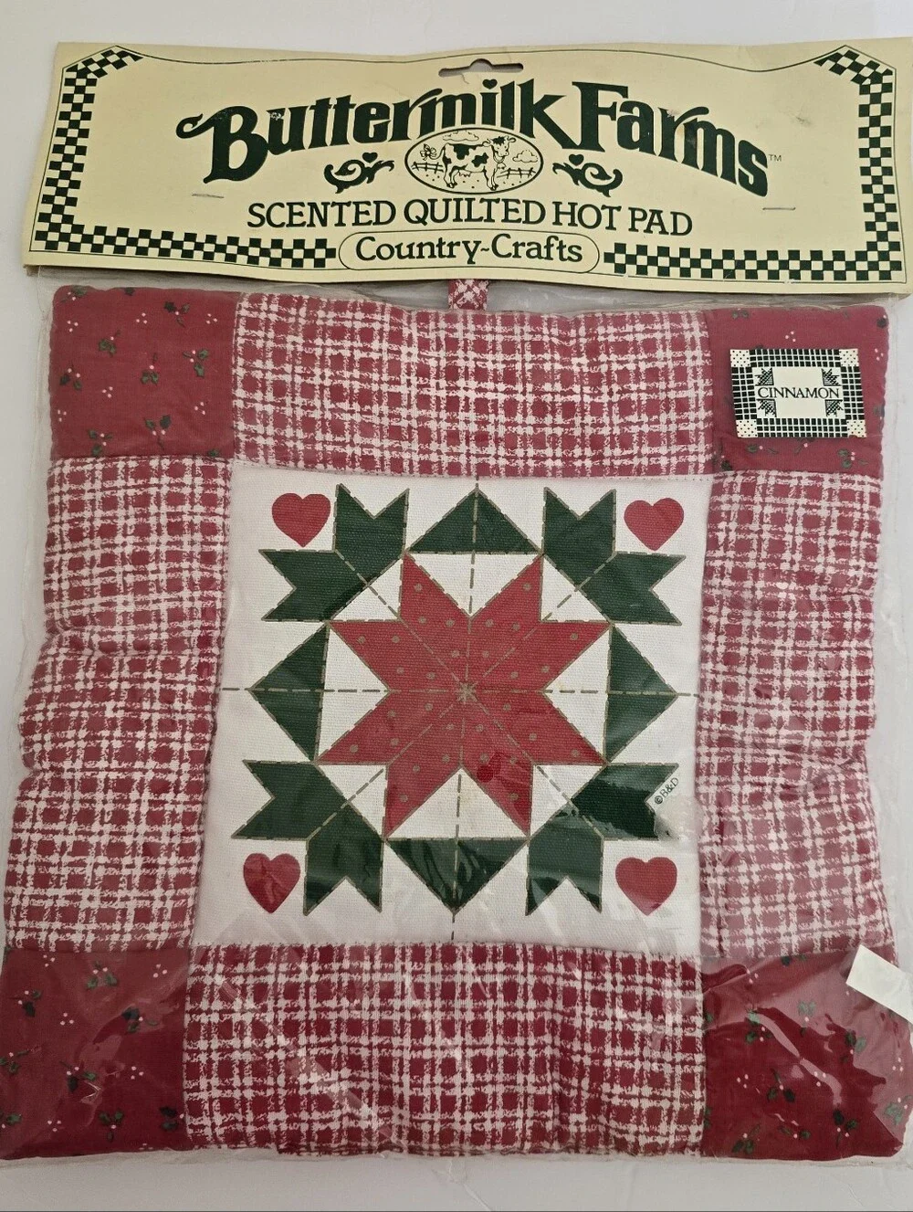 new vintage BUTTERMILK FARMS Scented Quilted Star Hot Pad holiday Christmas